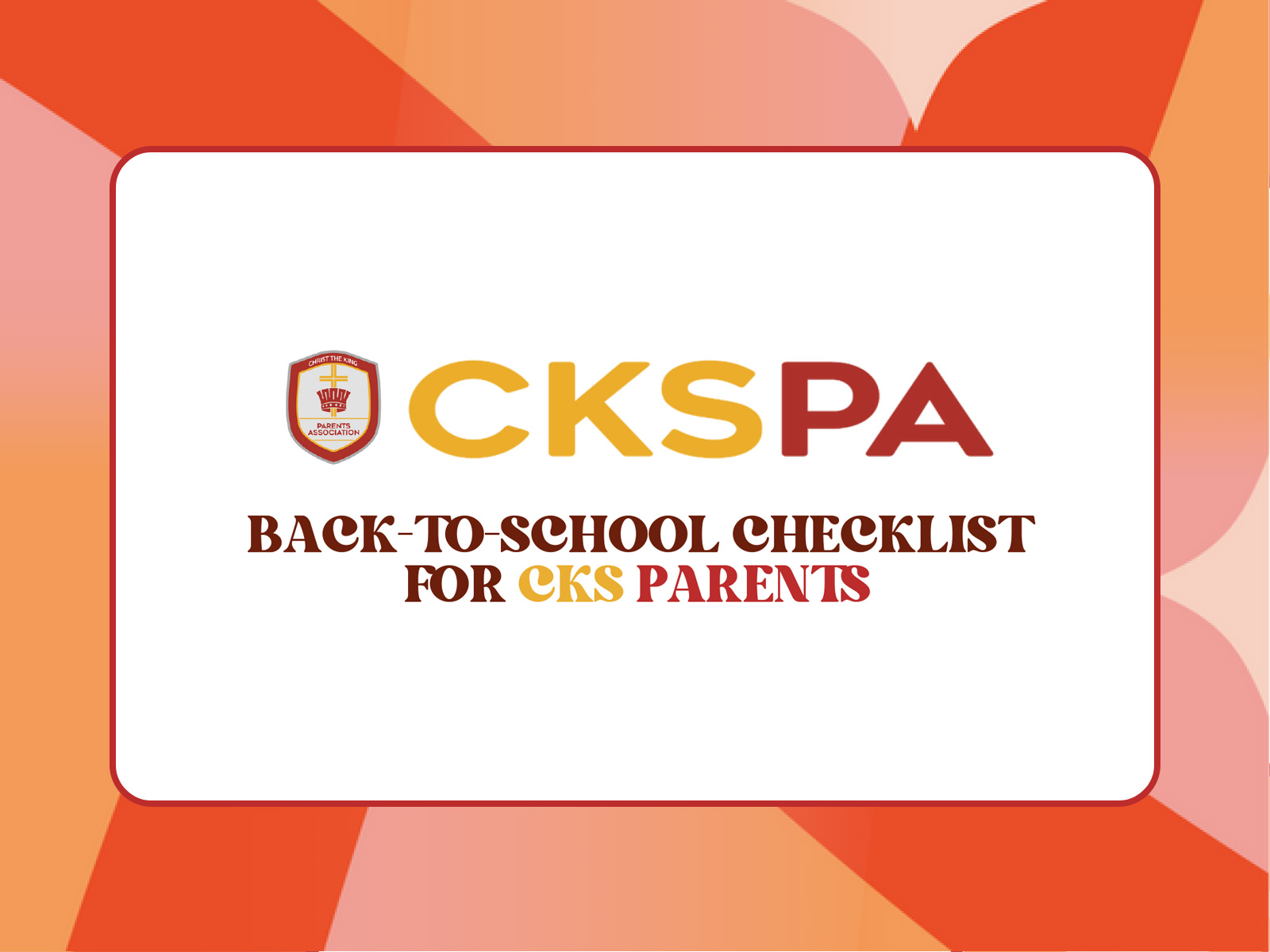 Back To School Checklist